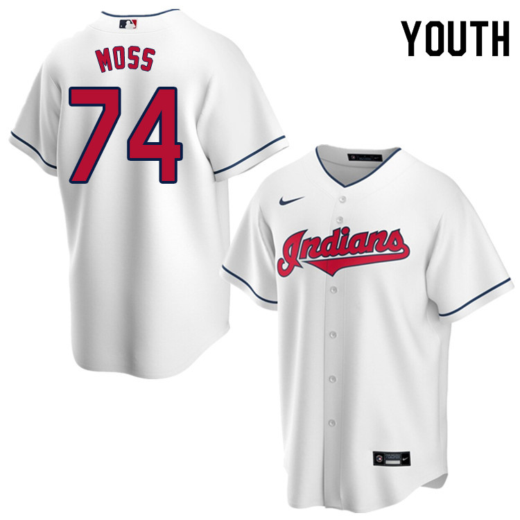 Nike Youth #74 Scott Moss Cleveland Indians Baseball Jerseys Sale-White